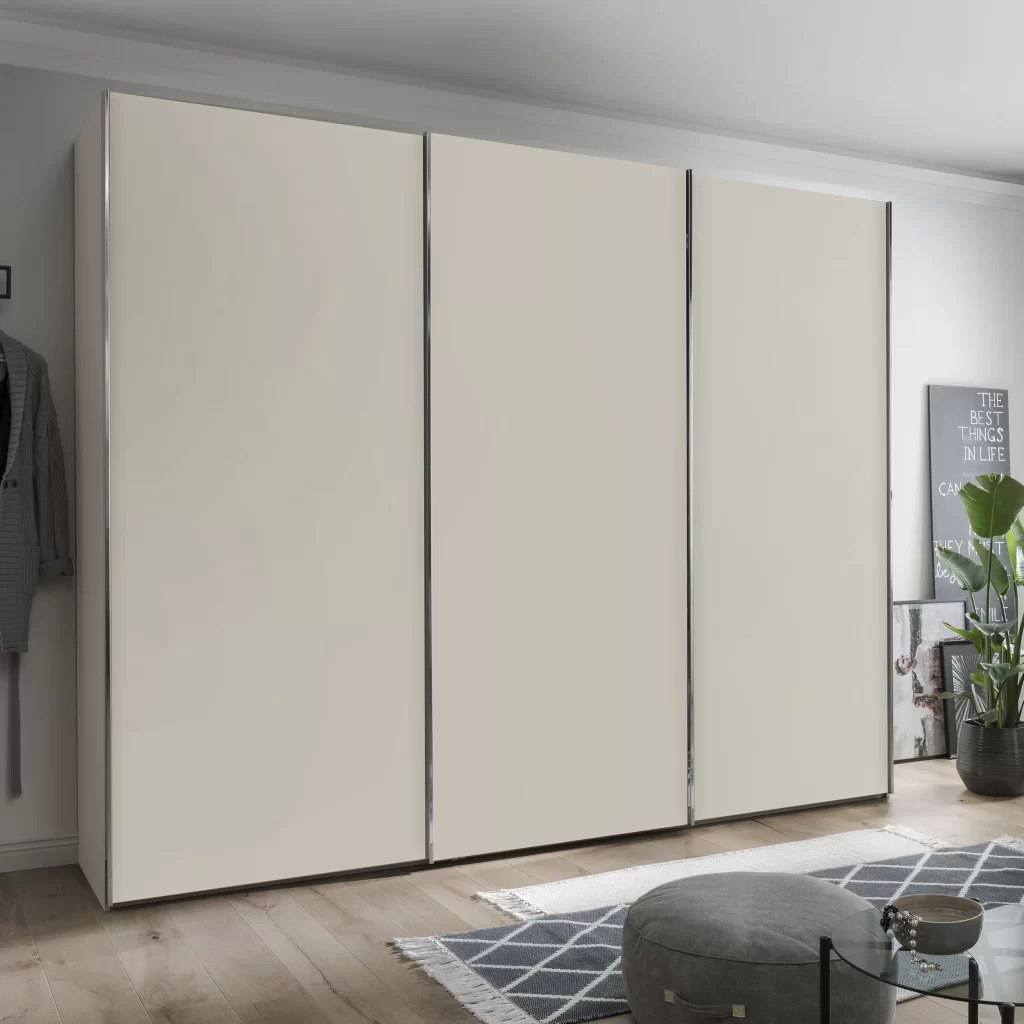 armario de 3.puertas correderas en acabado Decor champan y armazón Decor champan-Tr-CR 300cm