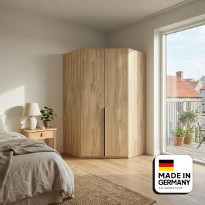 Espacio armario esquinero BORKEN Roble con tirador cromo